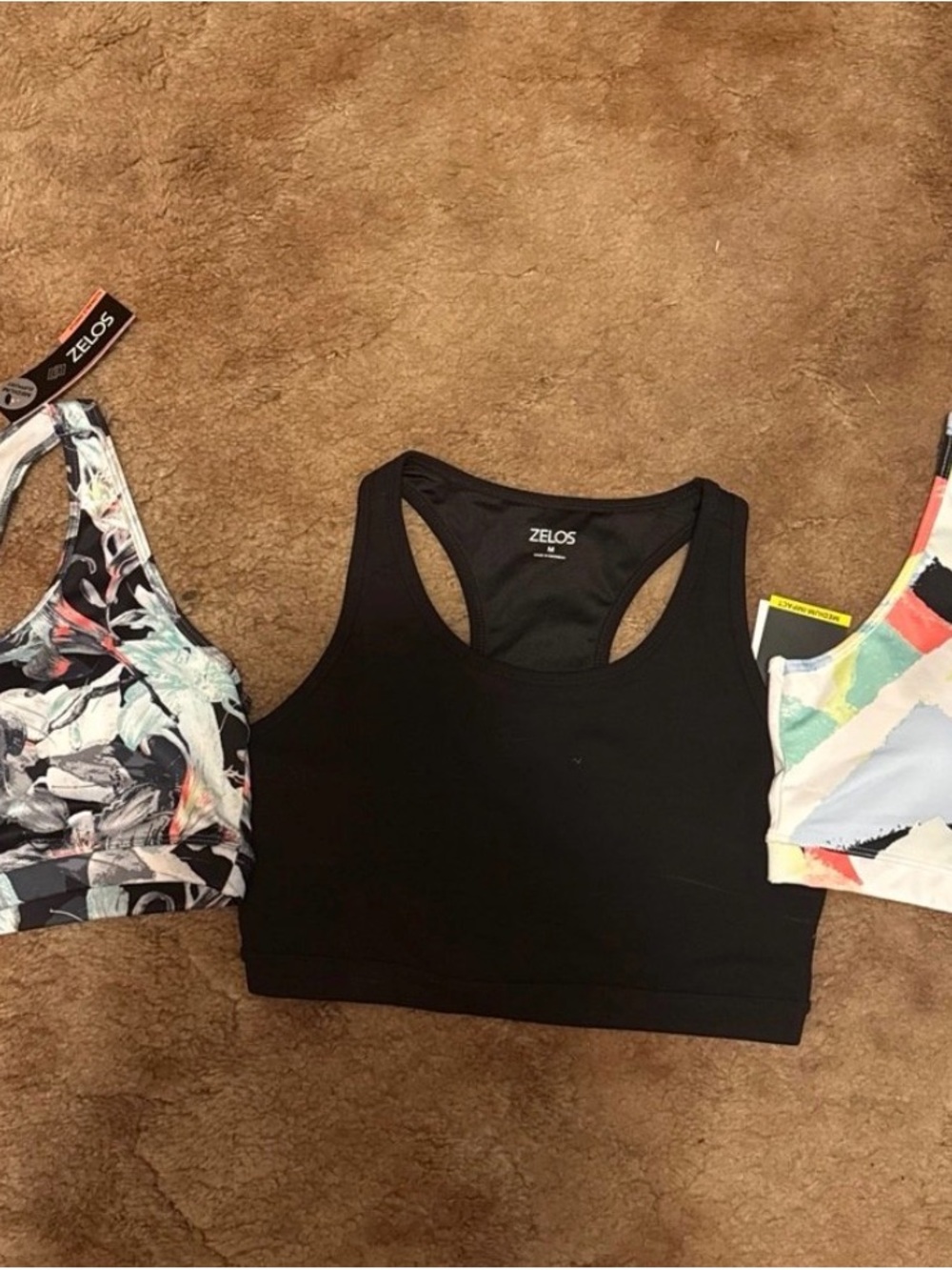ZELOS Black Racerback Sports Bra Lot of 3